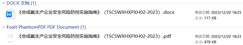 《合成氨生产企业安全风险防控实施指南》(T/SCSWXHXPXH02-2023)【全文附高清PDF+Word版下载】1