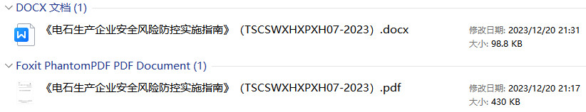 《电石生产企业安全风险防控实施指南》(T/SCSWXHXPXH07-2023)【全文附高清PDF+Word版下载】1