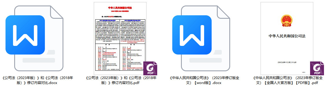 《中华人民共和国公司法》(2023年修订版全文)【附PDF版+word版下载】1 《中华人民共和国公司法》(2023年修订版全文)【附PDF版+word版下载】1