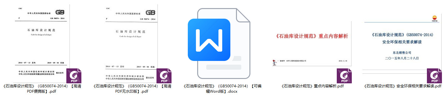 《石油库设计规范》(GB50074-2014)【全文附高清无水印PDF+可编辑Word版下载】1