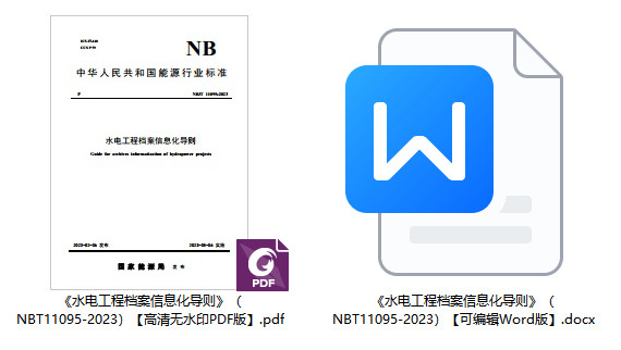 《水电工程档案信息化导则》(NB/T11095-2023)【全文附高清无水印PDF+可编辑Word版下载】1