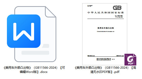《乘用车外部凸出物》(GB11566-2024)【全文附高清无水印PDF+可编辑Word版下载】1