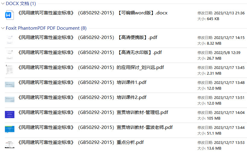 《民用建筑可靠性鉴定标准》（GB50292-2015）【全文附高清无水印PDF+DOC/Word版下载】