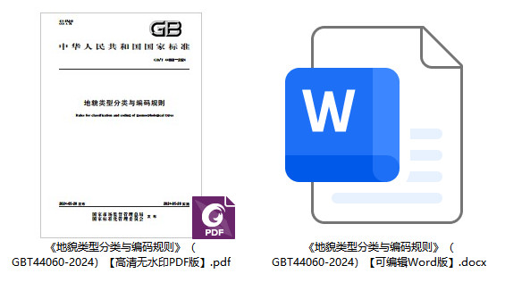 《地貌类型分类与编码规则》（GB/T44060-2024）【全文附高清无水印PDF+可编辑Word版下载】1