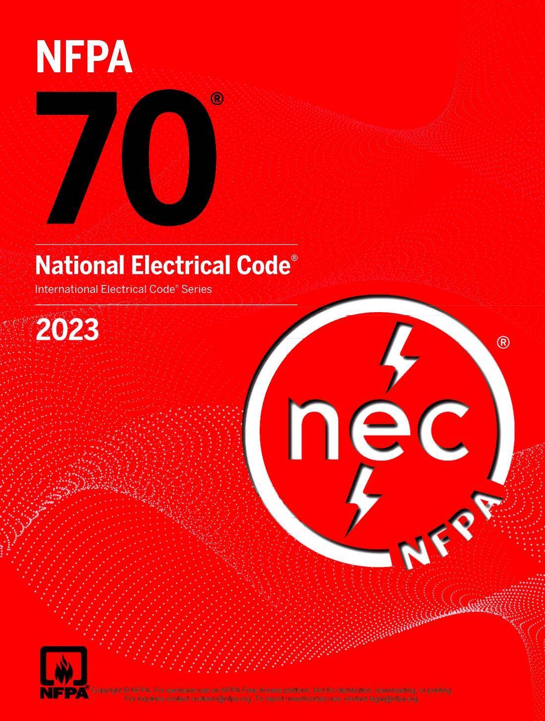 《National Electrical Code®（NEC国家电气规范）》（NFPA70-2023）【美国消防协会标准】【高清无水印PDF版下载】