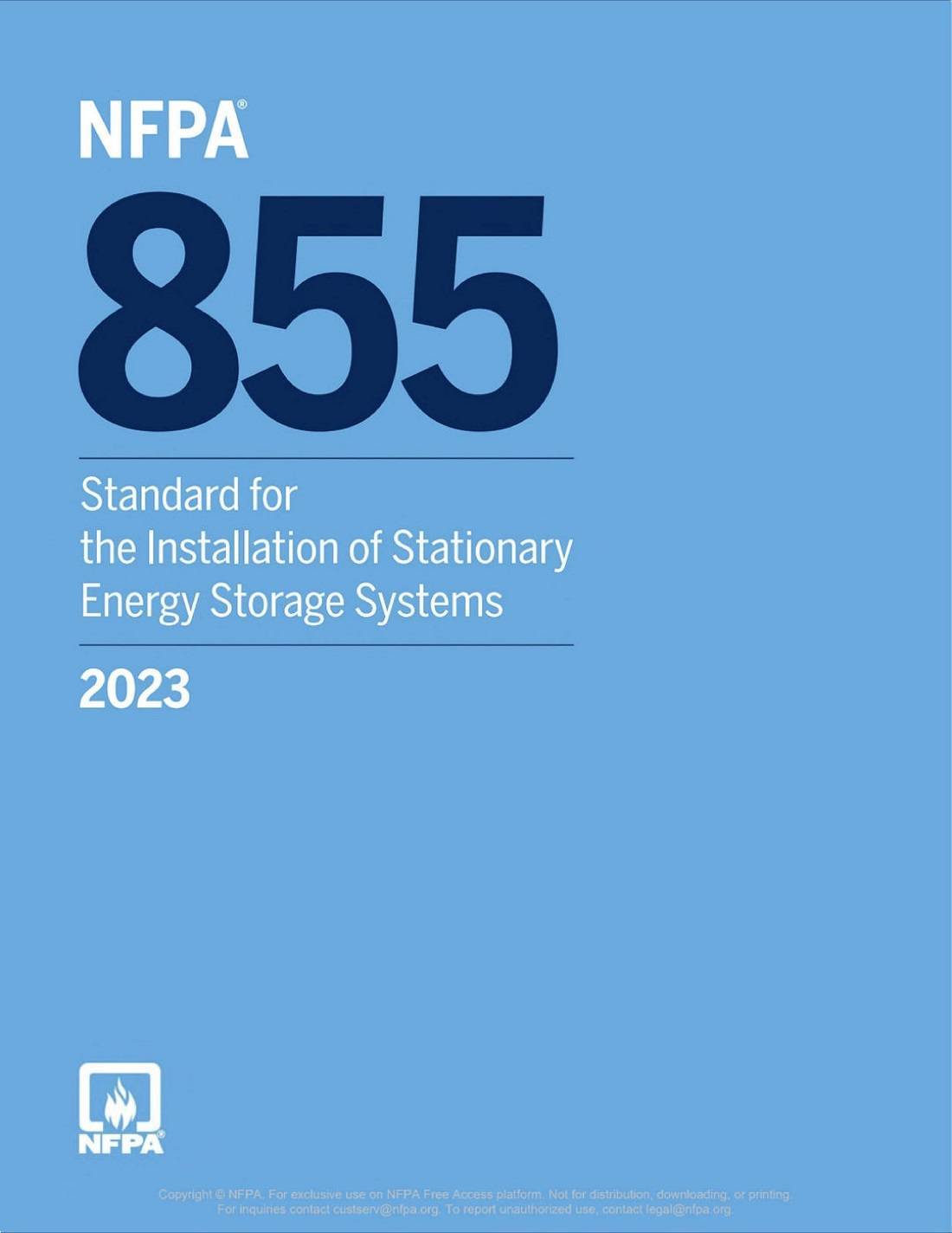 《Standard for the Installation of Stationary Energy Storage Systems（固定式储能系统安装标准）》（NFPA855-2023）【美国消防协会标准】【高清无水印PDF版下载】1