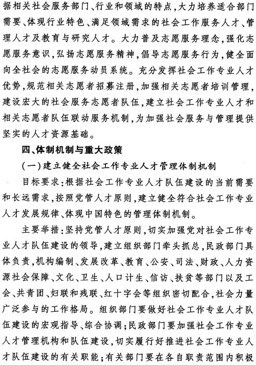中组发〔2012〕7号《社会工作专业人才队伍建设中长期规划（2011-2020年）》15